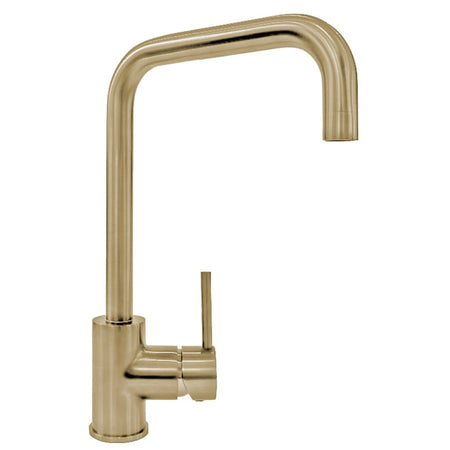 Brushed gold square high-arc kitchen faucet