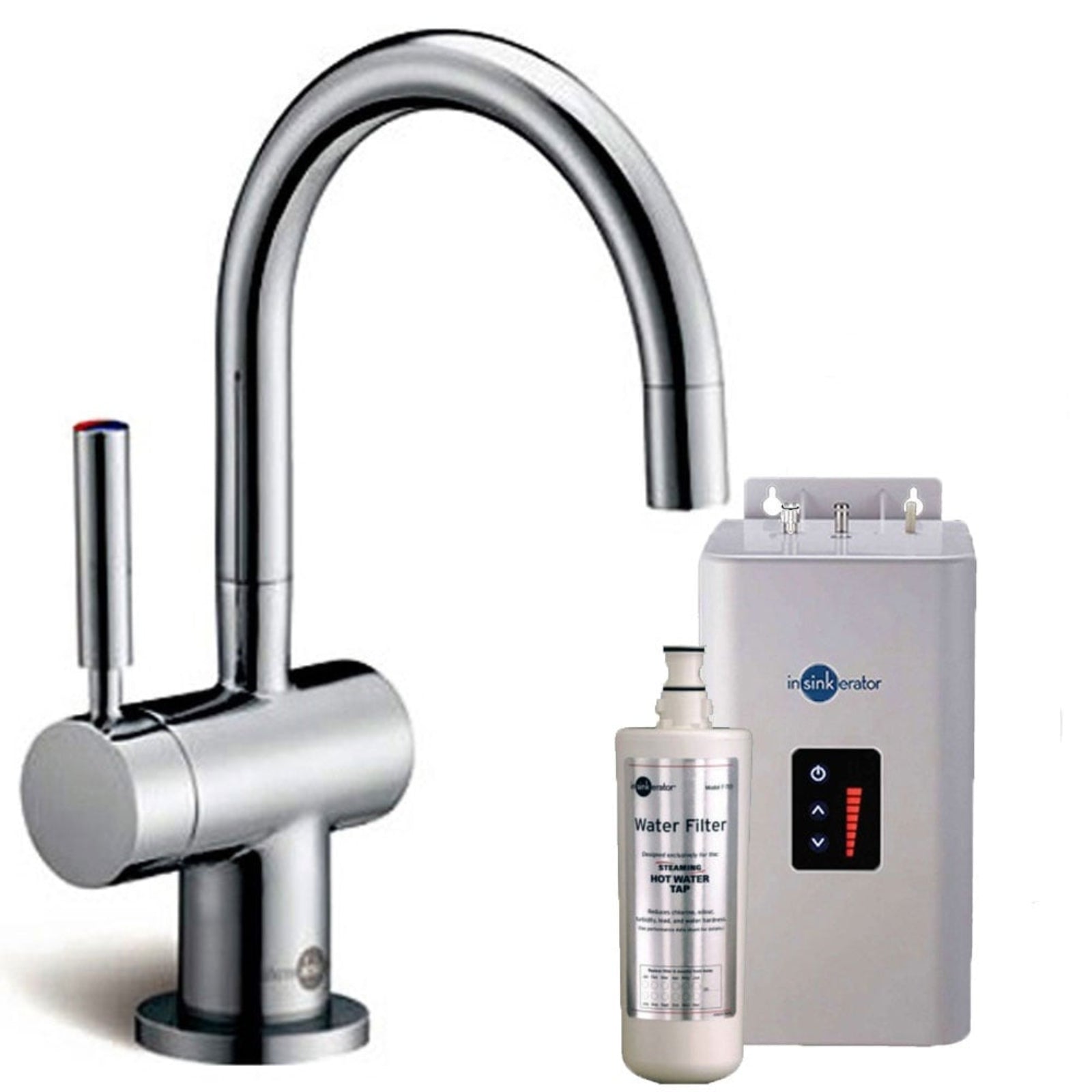 Insinkerator Brushed Steel Boiling Hot Kitchen Sink Kettle Tap & Neo Tank H3300BR (P)