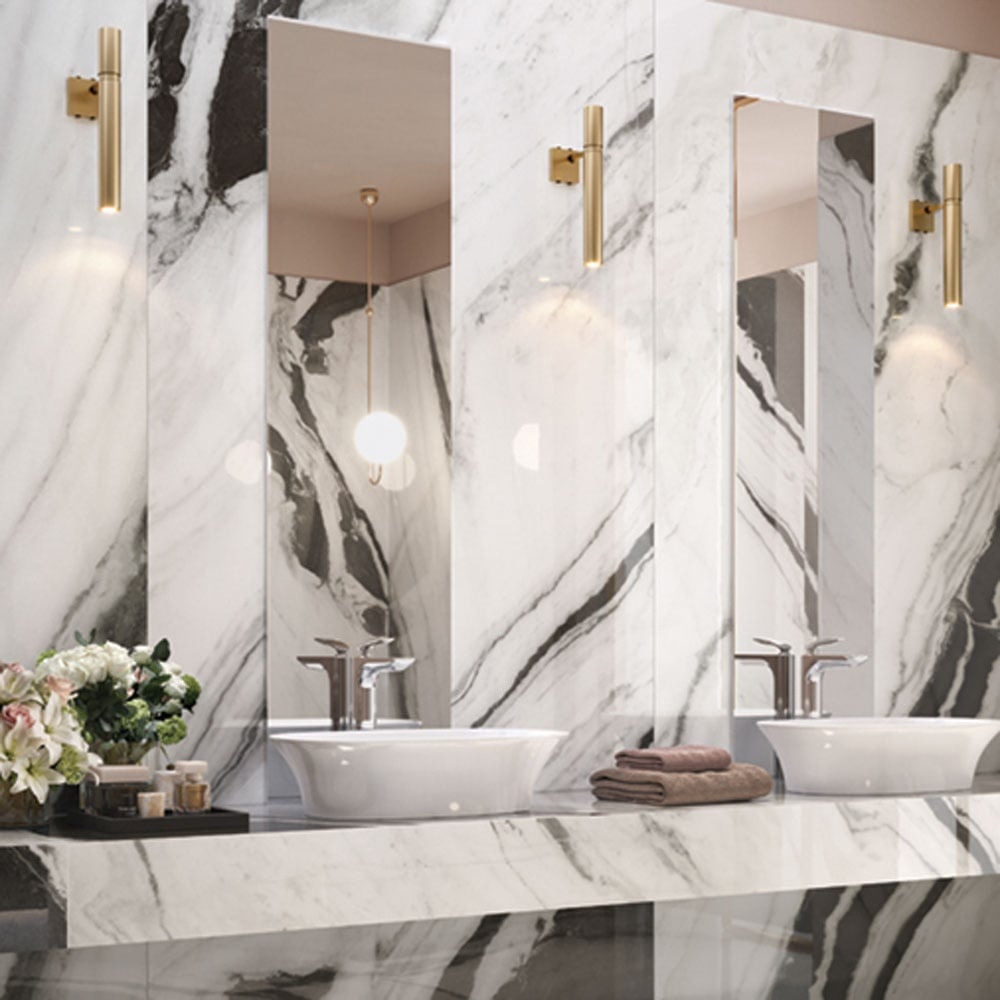 RAK Panda Marble White 600x1200mm Porcelain Tiles (2 Tiles 1.44m²)