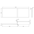 nuie-square-l-shape-single-ended-bath-rh-1498x855x705--front-panel-