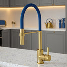 vibrance-brushed-gold--blue-pullout-spout-single-lever-kitchen-sink-mixer-tap-