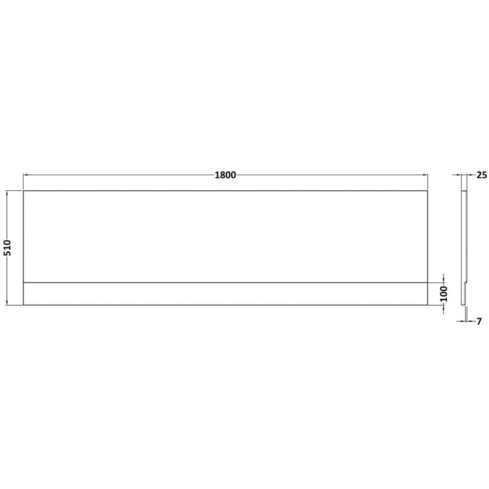 Nuie Asselby Square Double Ended Straight Bath 1800x800 & Front Panel
