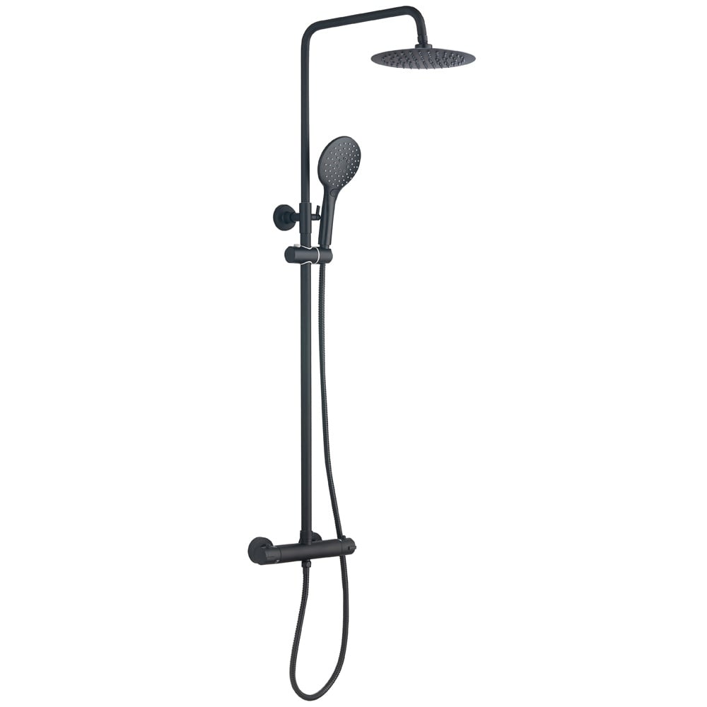 Astini Orca Black Premium Round Shower Kit & Head