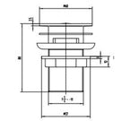 Technical diagram of basin mixer tap dimensions