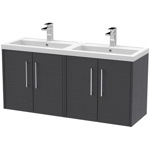 Hudson Reed Juno 1200mm Wall Hung 4-Door Vanity Unit with Double Basin