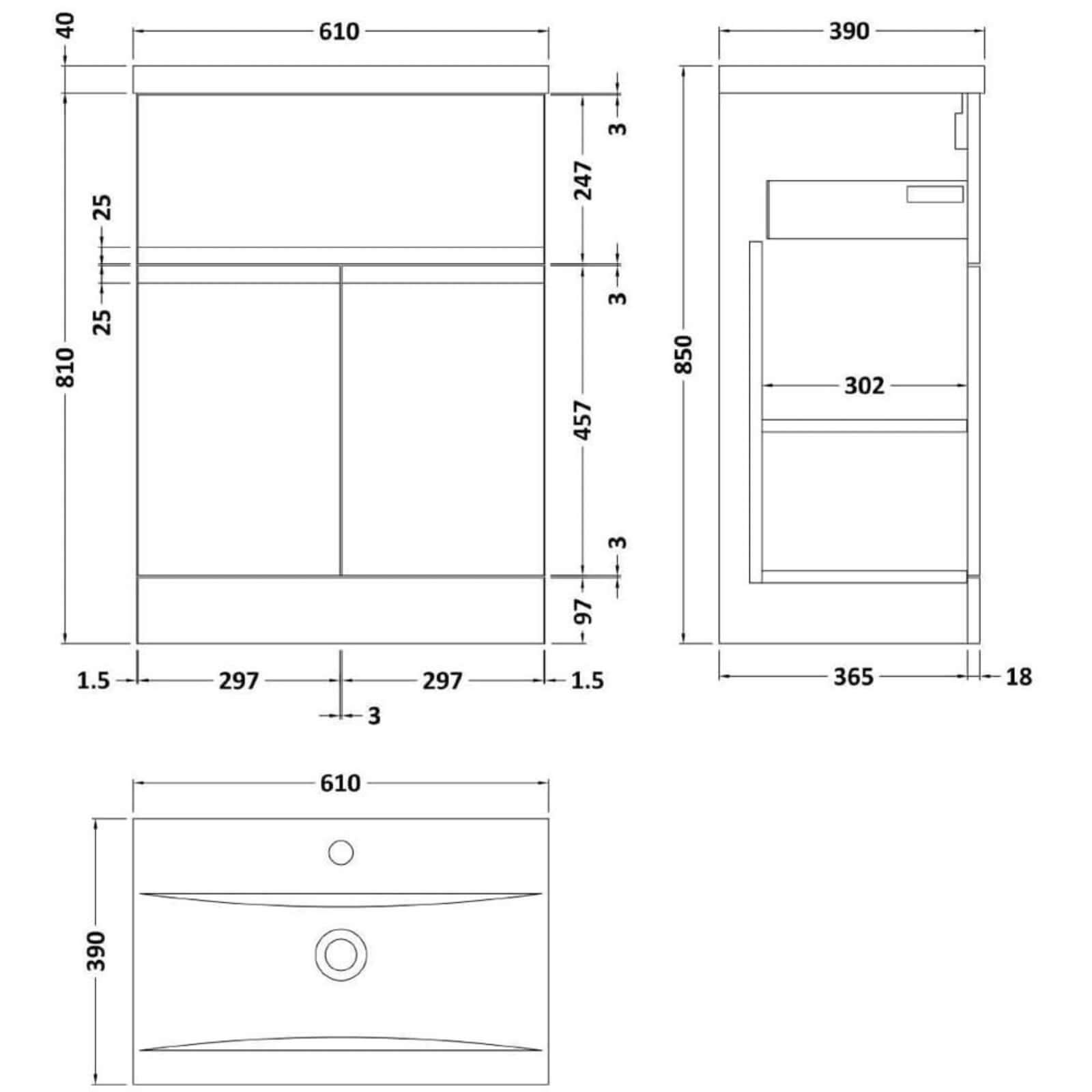 Hudson Reed Urban Floor Standing Vanity Unit & Basin