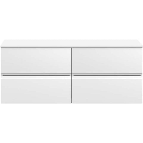 Hudson Reed Urban White Satin White 1200mm Wall Hung 4-Drawer Unit & Worktop URB104W2