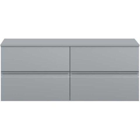 Hudson Reed Urban Grey Satin Grey 1200mm Wall Hung 4-Drawer Unit & Worktop URB204W2