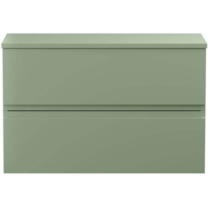 hudson-reed-urban-satin-green-800mm-wall-hung-2-drawer-unit--worktop-