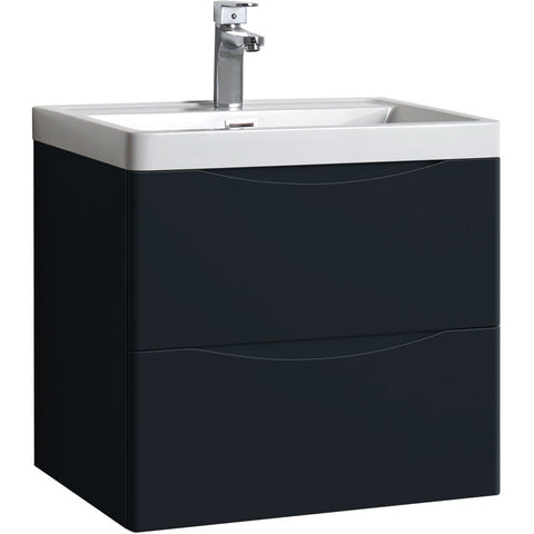 Astini Naples Smile Shadow Grey 2 Drawer Wall Hung 600mm Vanity & Basin