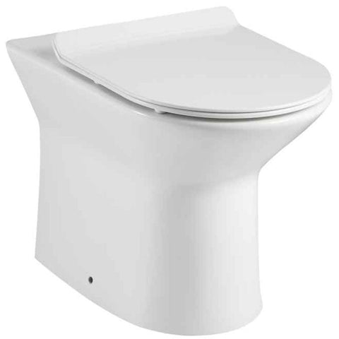 Astini Ferrara Rimless Back To Wall D-Shape Toilet Pan, Seat & Fittings