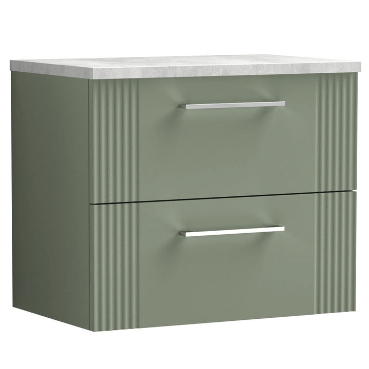 nuie-deco-satin-reed-green-600mm-wall-hung-2-drawer-vanity-unit--laminate-top-dpf893lbg-