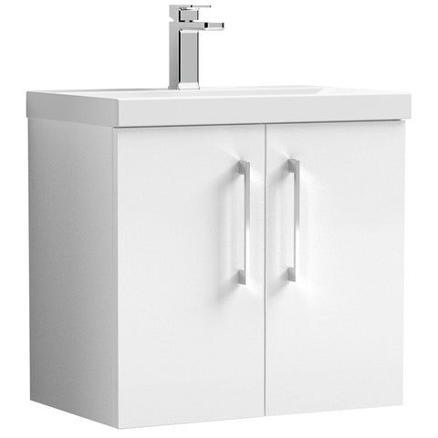 Nuie Arno 600mm Wall Hung 2-Door Vanity Unit with Basin