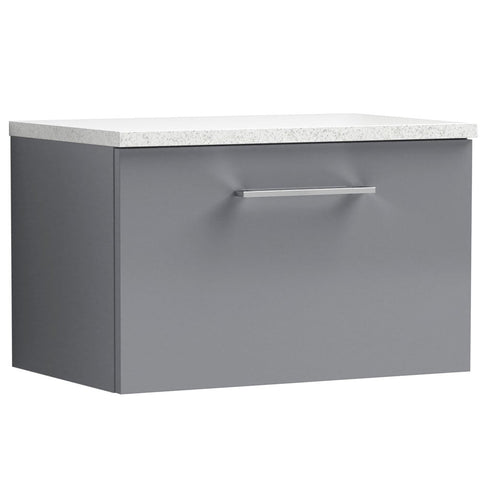 Nuie Arno Cloud Grey 600mm Wall Hung 1-Drawer Vanity & Laminate Top ARN1322LSW