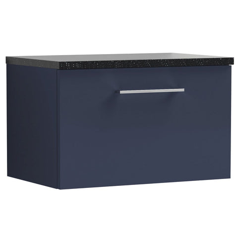 Nuie Arno Electric Blue 600mm Wall Hung 1-Drawer Vanity & Laminate Top ARN1722LSB