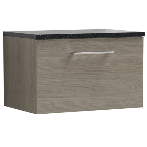 Nuie Arno Solace Oak 600mm Wall Hung 1-Drawer Vanity & Laminate Top ARN2522LSB