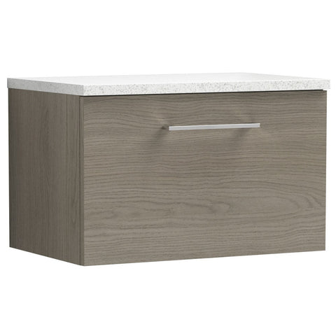 Nuie Arno Solace Oak 600mm Wall Hung 1-Drawer Vanity & Laminate Top ARN2522LSW