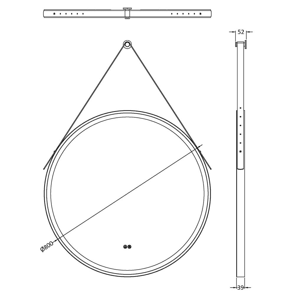 Nuie Brushed Brass Touch Sensor 800mm Round Illuminated Mirror
