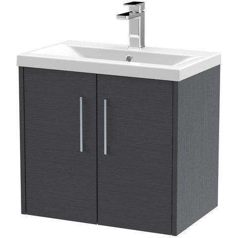 Hudson Reed Juno 600mm Wall Hung 2-Door Vanity Unit & Basin 1
