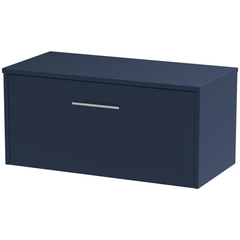 Hudson Reed Juno Electric Blue 800mm Wall Hung Single Drawer Vanity & Worktop JNU1725W