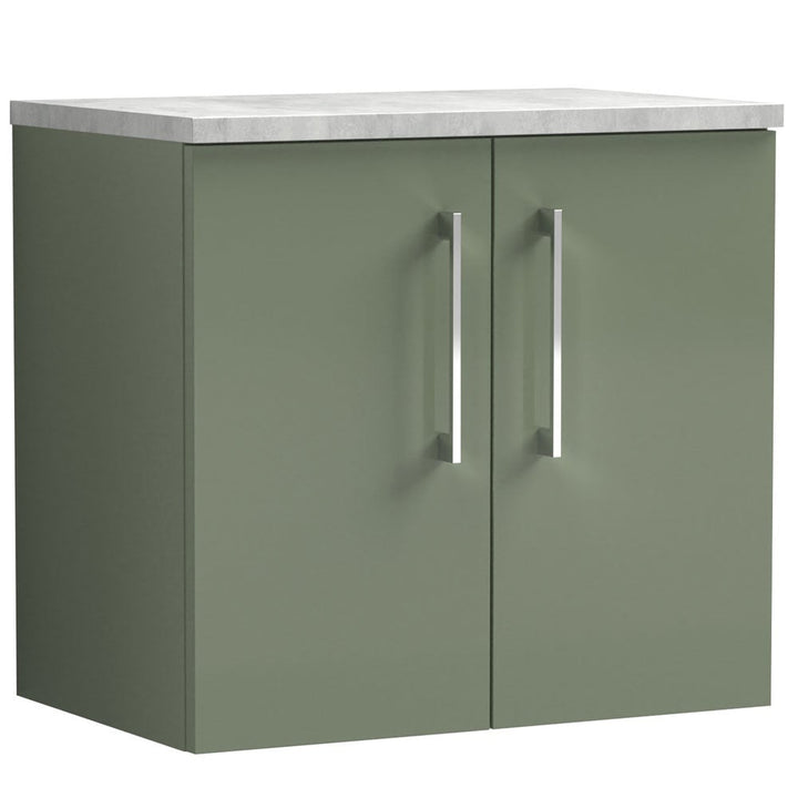 nuie-arno-satin-green-600mm-wall-hung-2-door-vanity-unit--laminate-top-