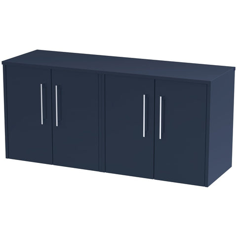 Hudson Reed Juno Electric Blue 1200mm Wall Hung 4-Door Vanity Unit & Worktop