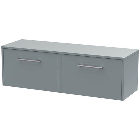Hudson Reed Juno Coastal Grey 1200mm Wall Hung 2-Drawer Vanity Unit & Worktop