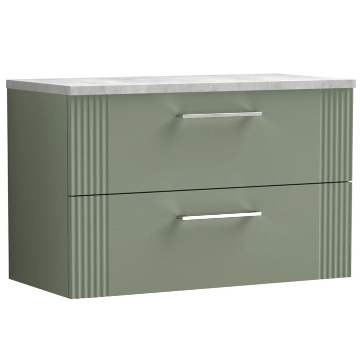 nuie-deco-satin-reed-green-800mm-wall-hung-2-drawer-vanity-unit--laminate-top-dpf895lbg-