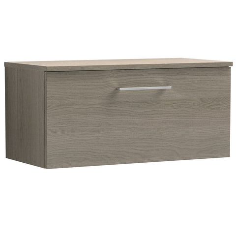 Nuie Arno Solace Oak 800mm Wall Hung 1-Drawer Vanity & Worktop
