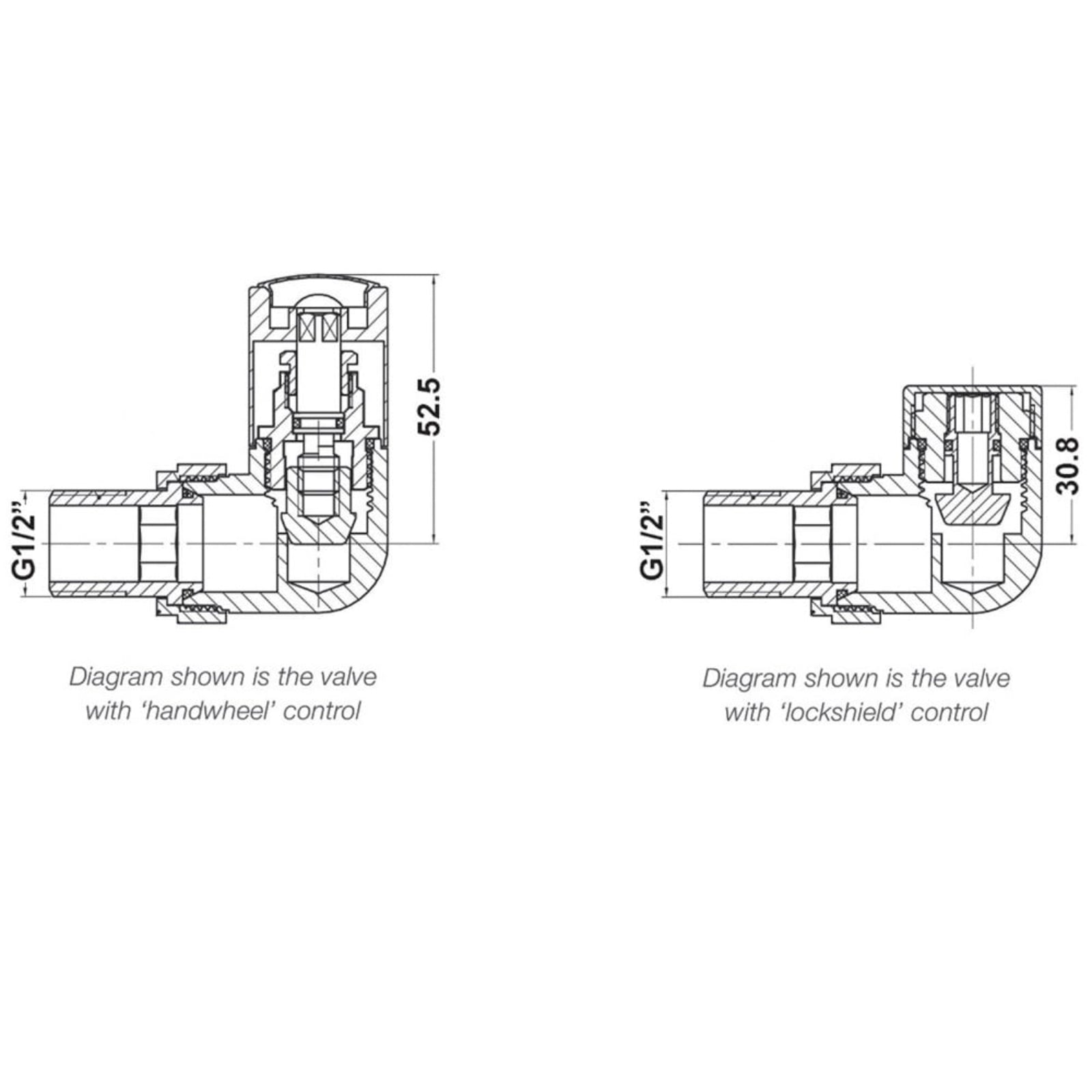 Hudson Reed Chrome Corner Minimalist Radiator Valves Pack HT321