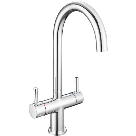 Reginox Adour Chrome Twin Lever Kitchen Mixer Tap