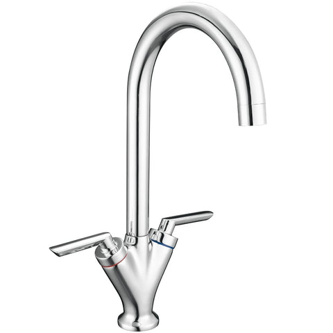 Reginox Piqua Chrome Twin Lever Kitchen Tap