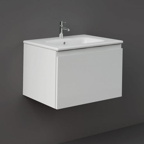 Rak Joy Uno Gloss White 600mm Wall Hung Vanity Unit with Basin