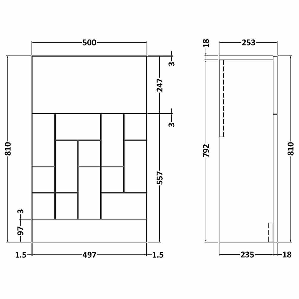 Nuie Blocks Satin White 500mm Back to Wall WC Toilet Unit - MOF142A