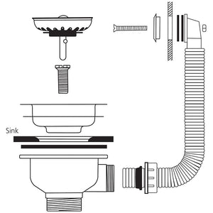 Caple Stainless Steel Round Overflow Waste CPK501