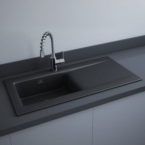 RAK Dream 1.0 Bowl Matt Black Reversible Ceramic Kitchen Sink