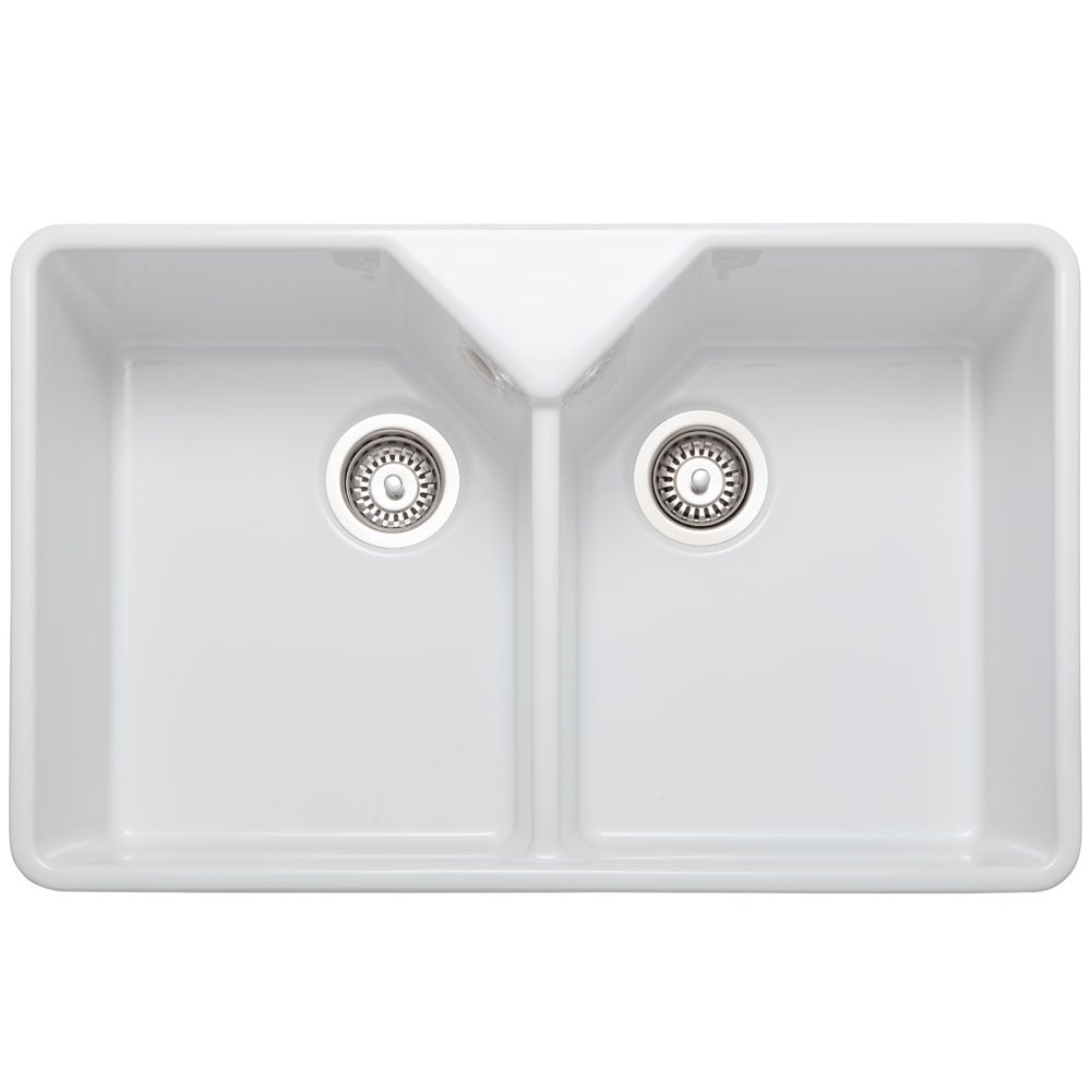 Rangemaster Farmhouse 2.0 Bowl Ceramic White Kitchen Sink & Waste CFBL800WH/
