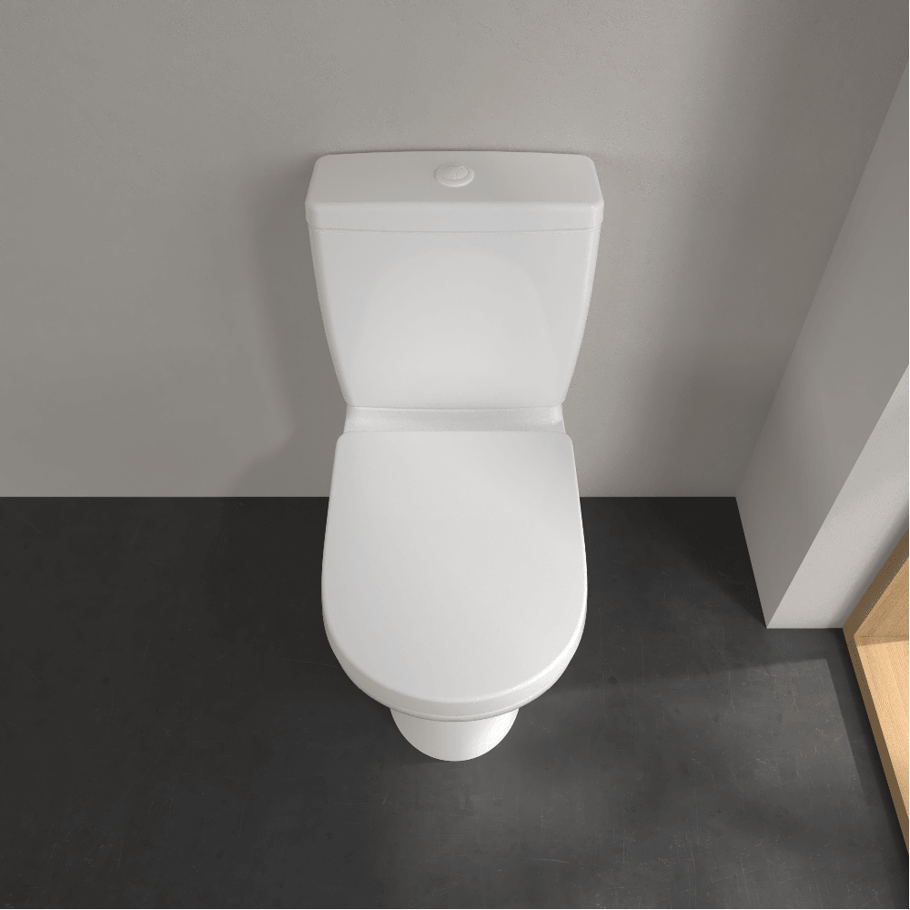 Villeroy & Boch O.novo White Close Coupled Toilet, Cistern & Soft Close Seat 56581001+57887101+9M38S101