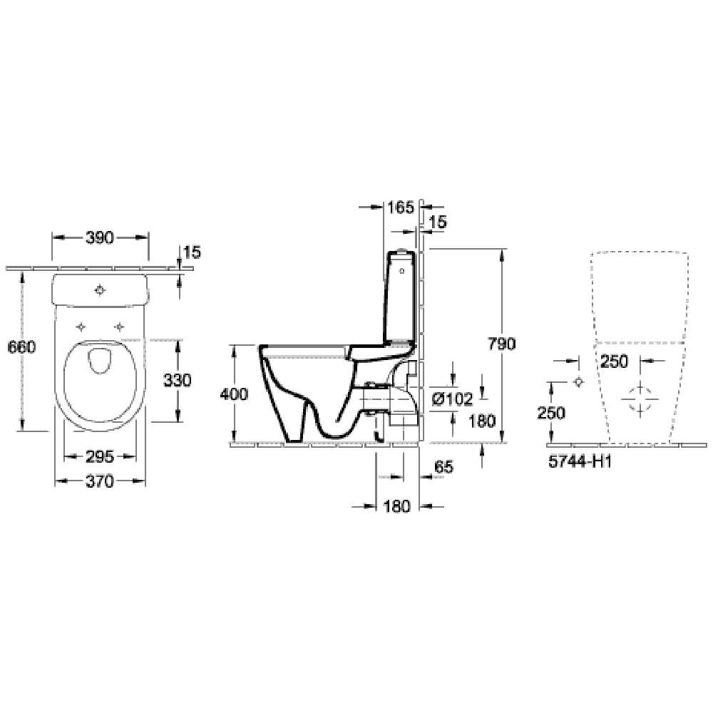 Villeroy & Boch Avento White Rimless Close Coupled Toilet, Cistern & Soft Close Slimseat