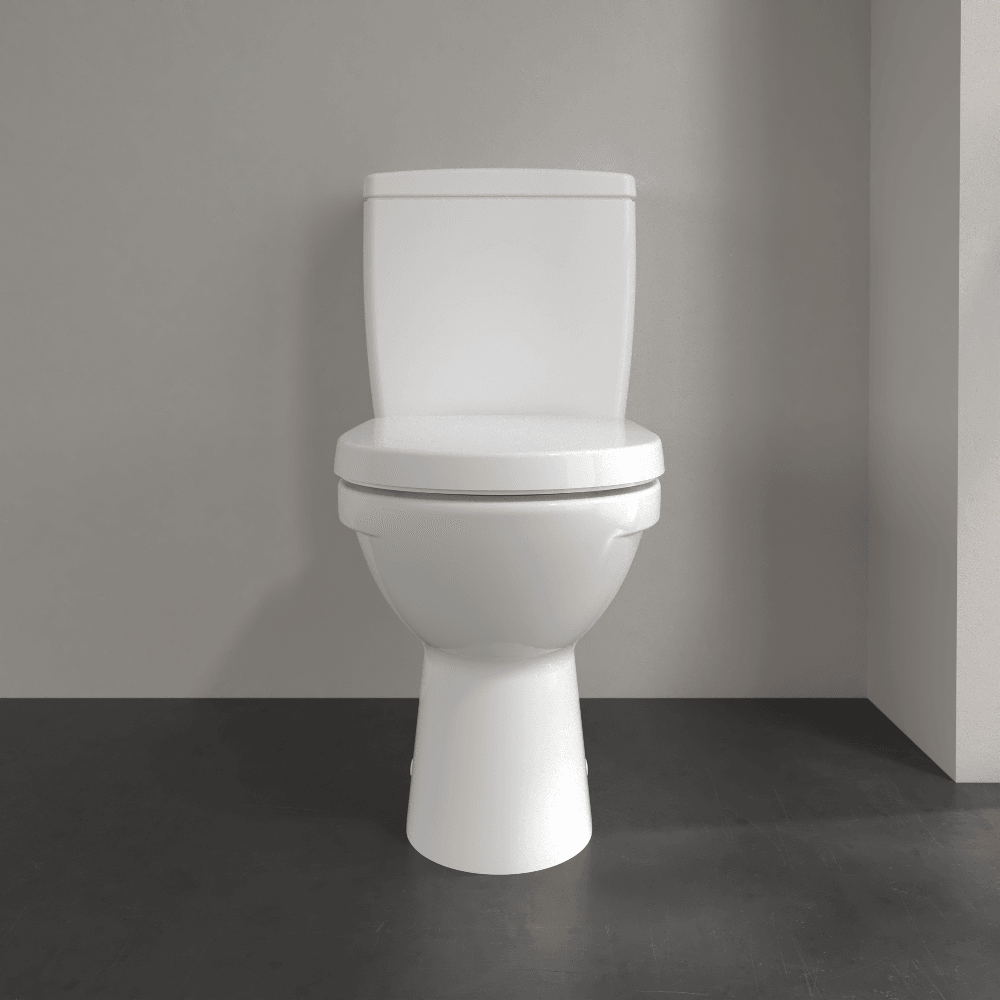 Villeroy & Boch O.novo Compact White Rimless Close Coupled Toilet, Cistern & Soft Close Seat