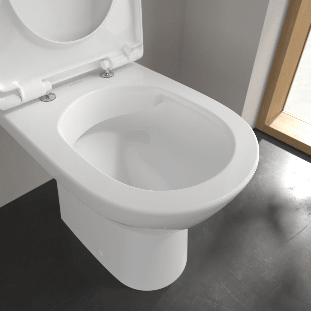Villeroy & Boch O.novo Compact White Rimless Close Coupled Toilet, Cistern & Soft Close Seat