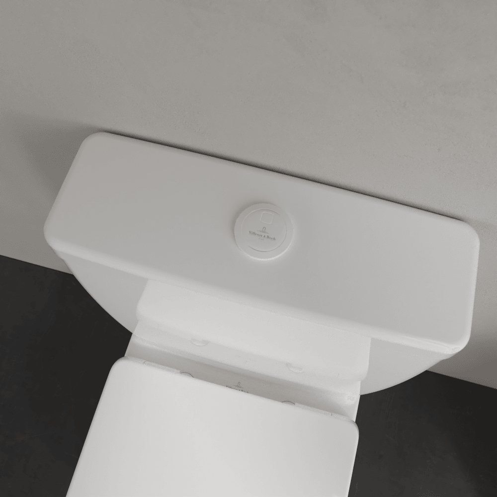 Villeroy & Boch O.novo Compact White Rimless Close Coupled Toilet, Cistern & Soft Close Seat