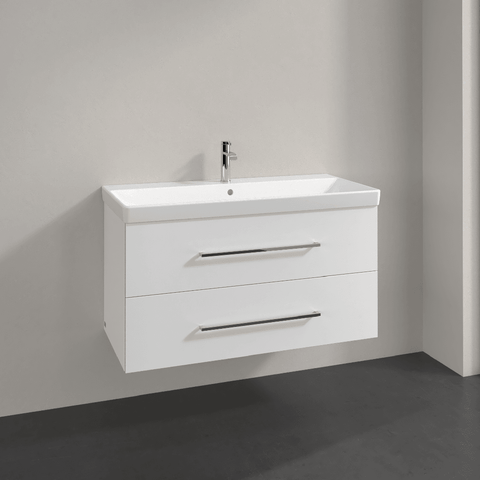 Villeroy & Boch Avento Crystal White 1000mm Wall Hung Vanity Unit & Basin