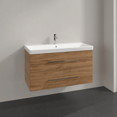 Villeroy & Boch Avento Oak Kansas 1000mm Wall Hung Vanity Unit & Basin