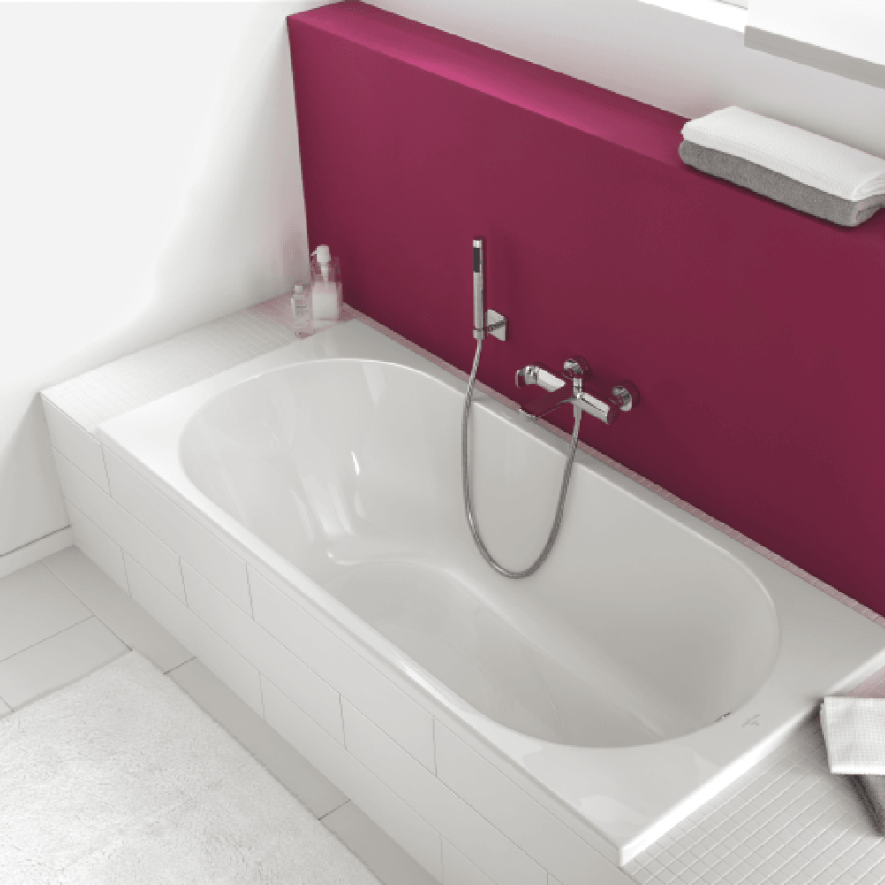 Villeroy & Boch O.novo Solo Alpin Rectangular Bath & Leg Set 1600x700mm