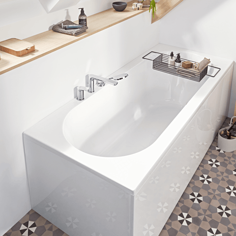 Villeroy & Boch O.novo Rectangular bath Duo With Leg Set, Alpin 1800x800