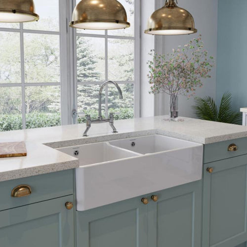 Rangemaster Farmhouse 2.0 Bowl Ceramic White Kitchen Sink & Waste