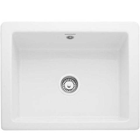 Rangemaster Hartland 1.0 Bowl Ceramic White Kitchen Sink & Waste