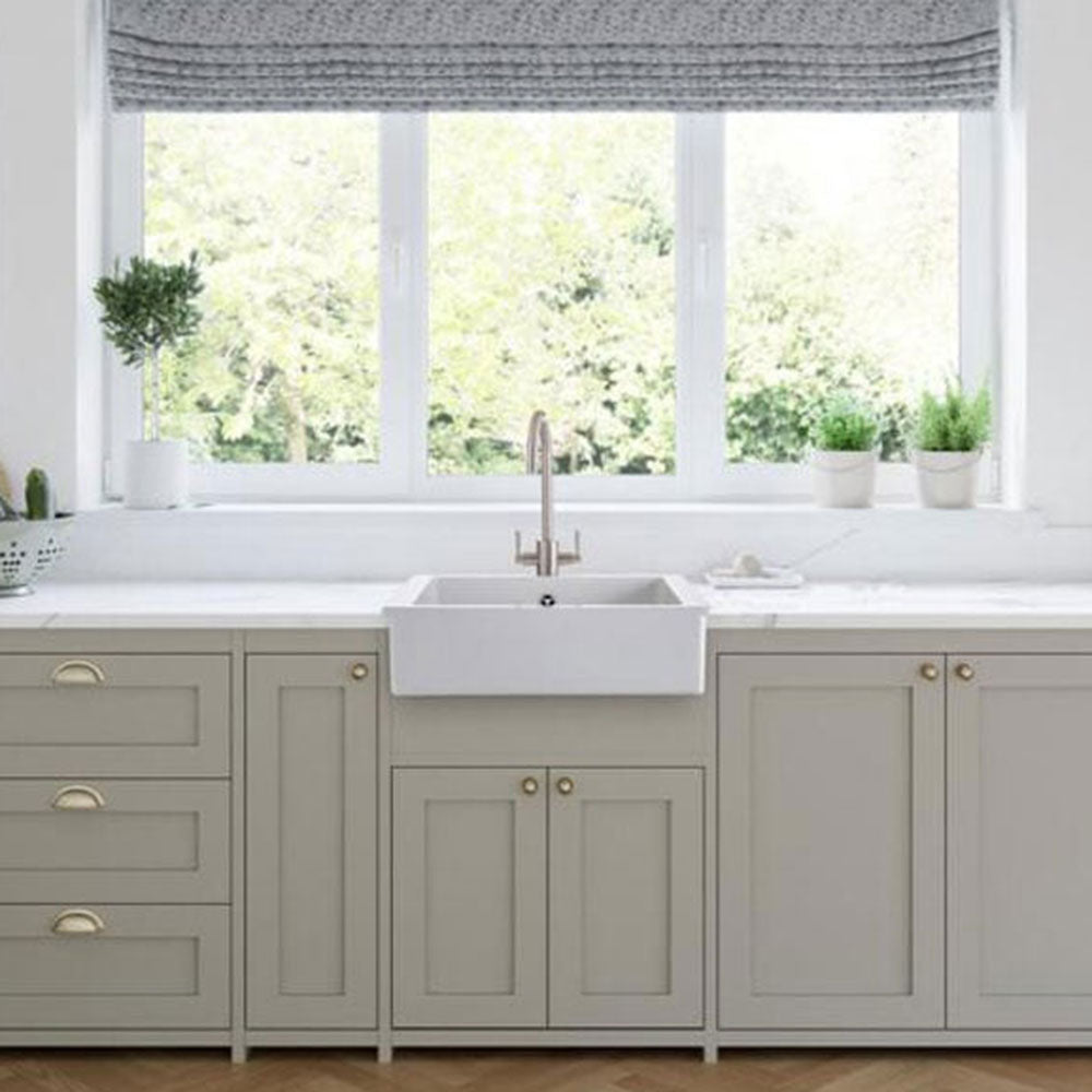 Rangemaster Hartland 1.0 Bowl Ceramic White Kitchen Sink & Waste
