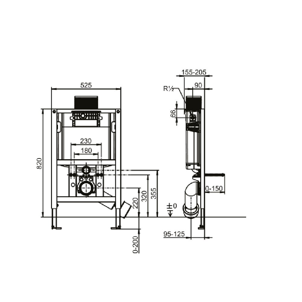 Villeroy & Boch ViConnect Toilet Installation System 530 x 160 x 790 mm
